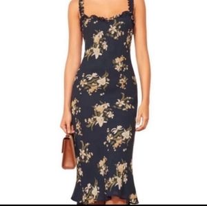 Reformation blue floral lui dress